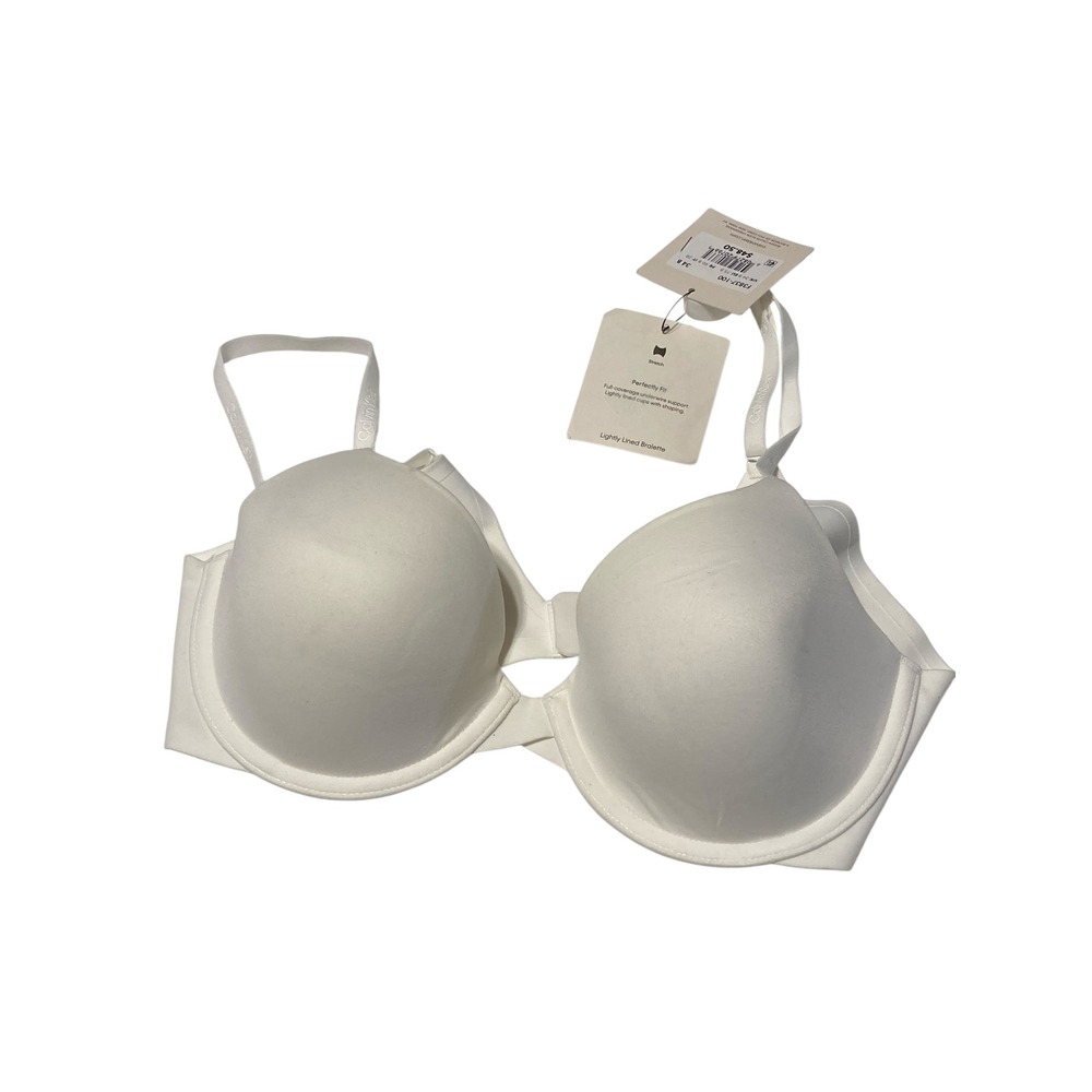Calvin Klein Perfectly‎ Fit Lightly Lined Bralette White Underwire Bra 34B F3837
